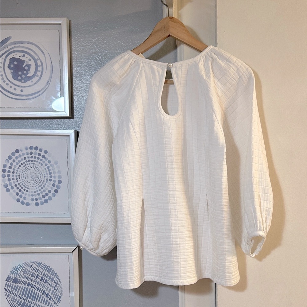 Levi’s Cait Puff Sleeve Women’s White Top Size S - Picture 2 of 9
